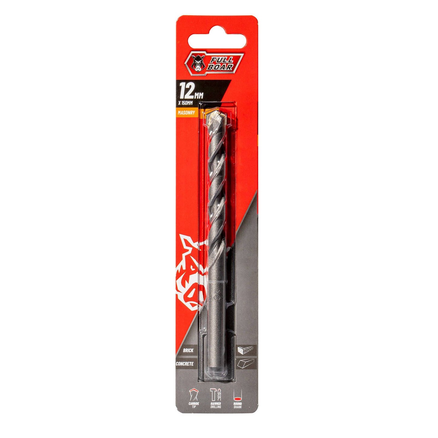 Full Boar TCT Masonry Drill Bit - 12mm x 150mm