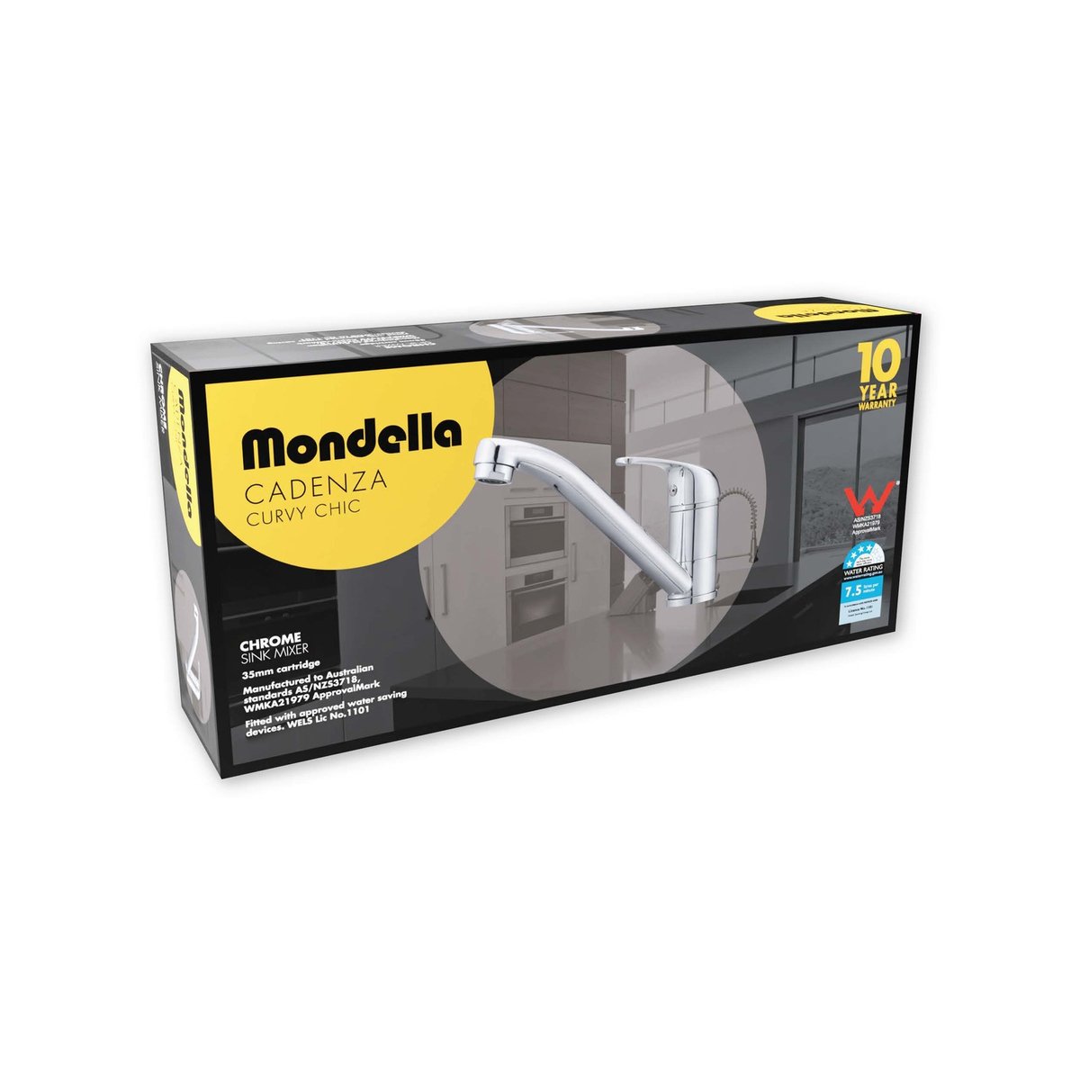 Mondella Kitchen Sink Mixer - 35mm - Brass - Chrome Finish