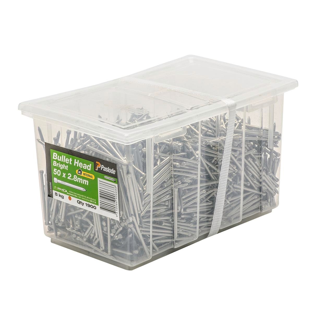 Paslode Bright Bullet Head Nail 50mm 2.8mm 5kg Trade Pack