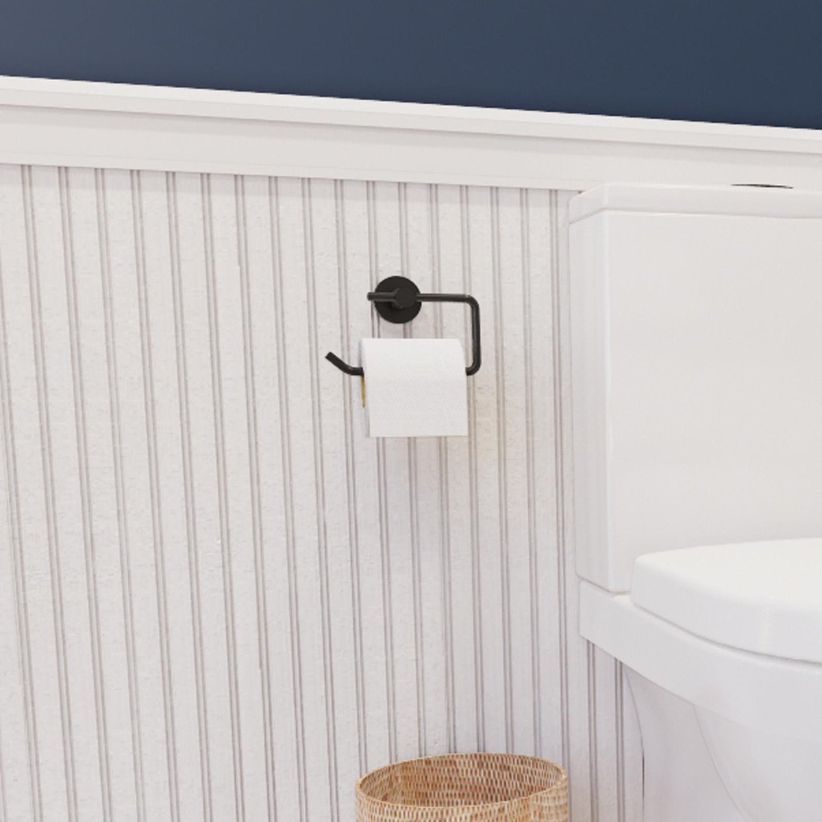 Mondella Matte Black Rococo Toilet Roll Holder - 170mm x 120mm x 70mm