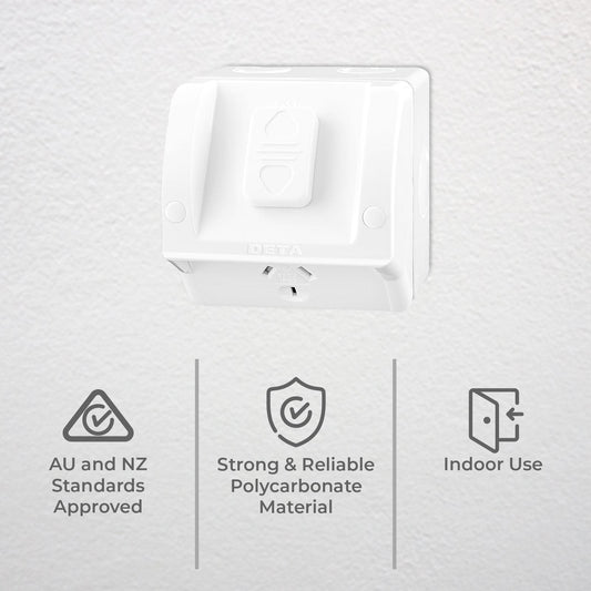 Deta Rhodium Single Outdoor Plated Power Point Outlet