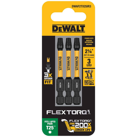 Dewalt Flextorq Screwdriver Bit - 57mm TX25 - 3 Pack