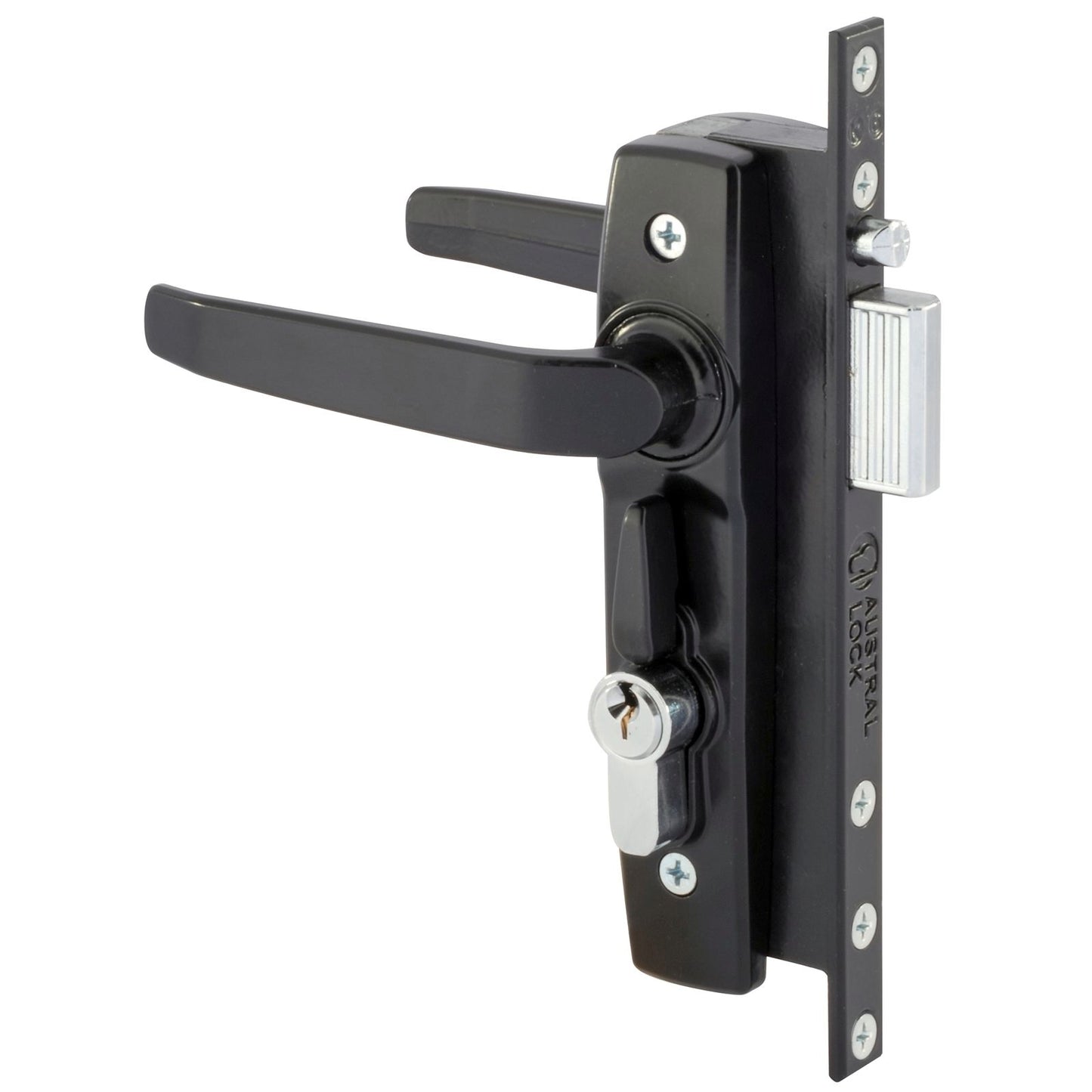 Gainsborough Black Hinged Security Door Deadlock - 190 x 30 x 70mm
