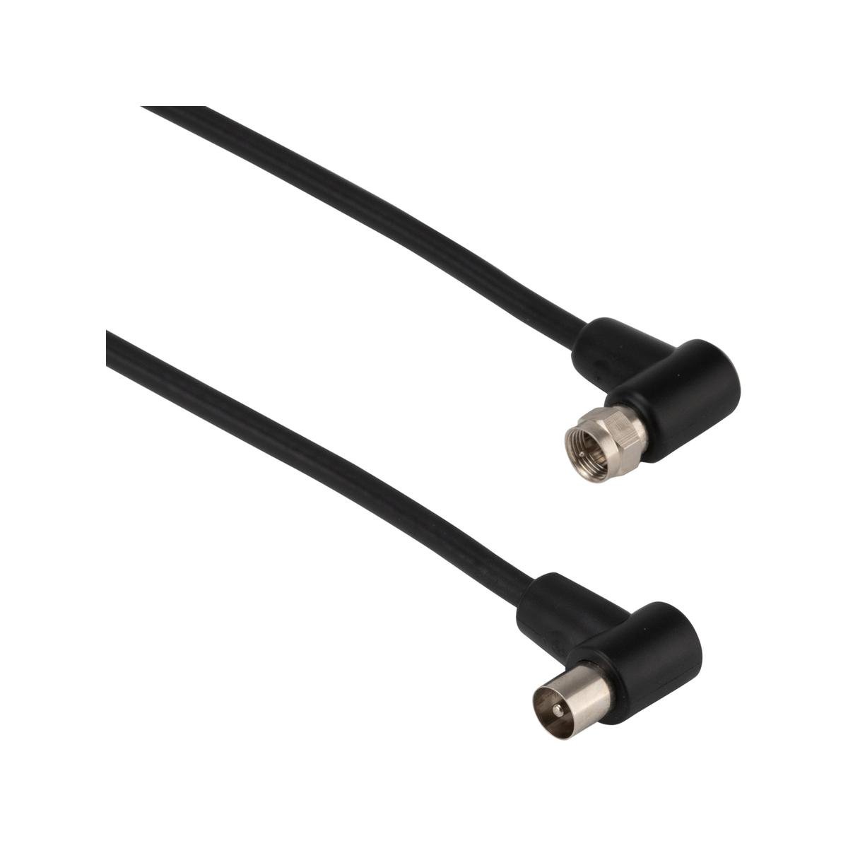 Antsig 2m Black Right Angled Coaxial Cable - RG6 - Shielded - 75 Ohm