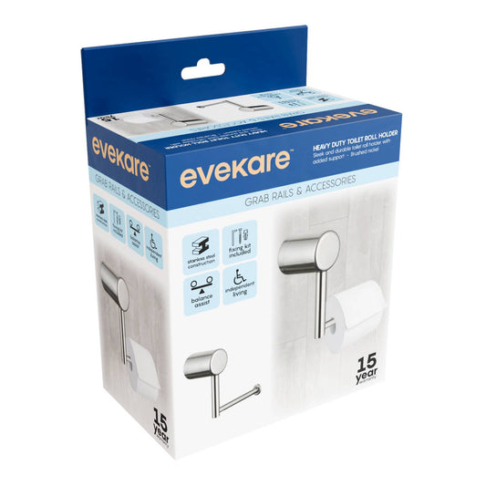 Evekare Heavy Duty Toilet Roll Holder - Brushed Nickel