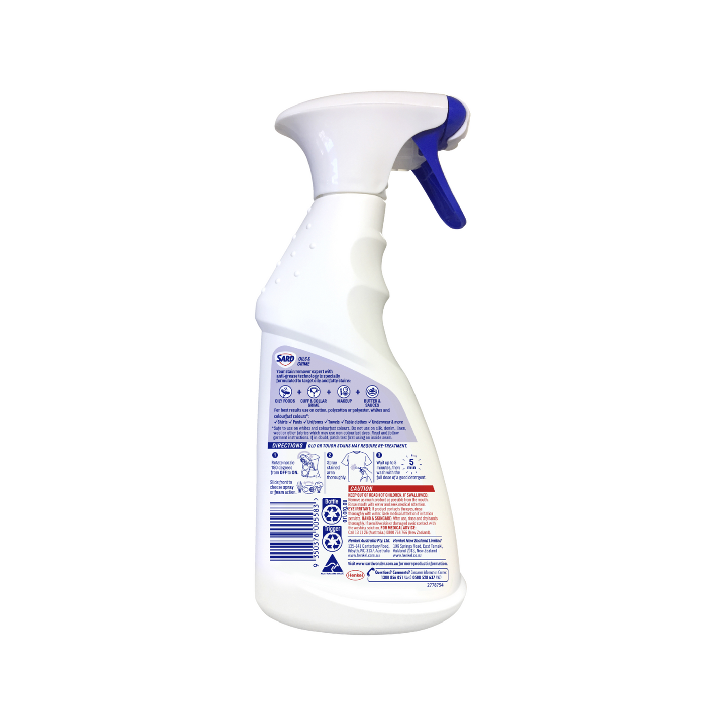 Sard 420ml Oils And Grime Stain Remover Spray Each