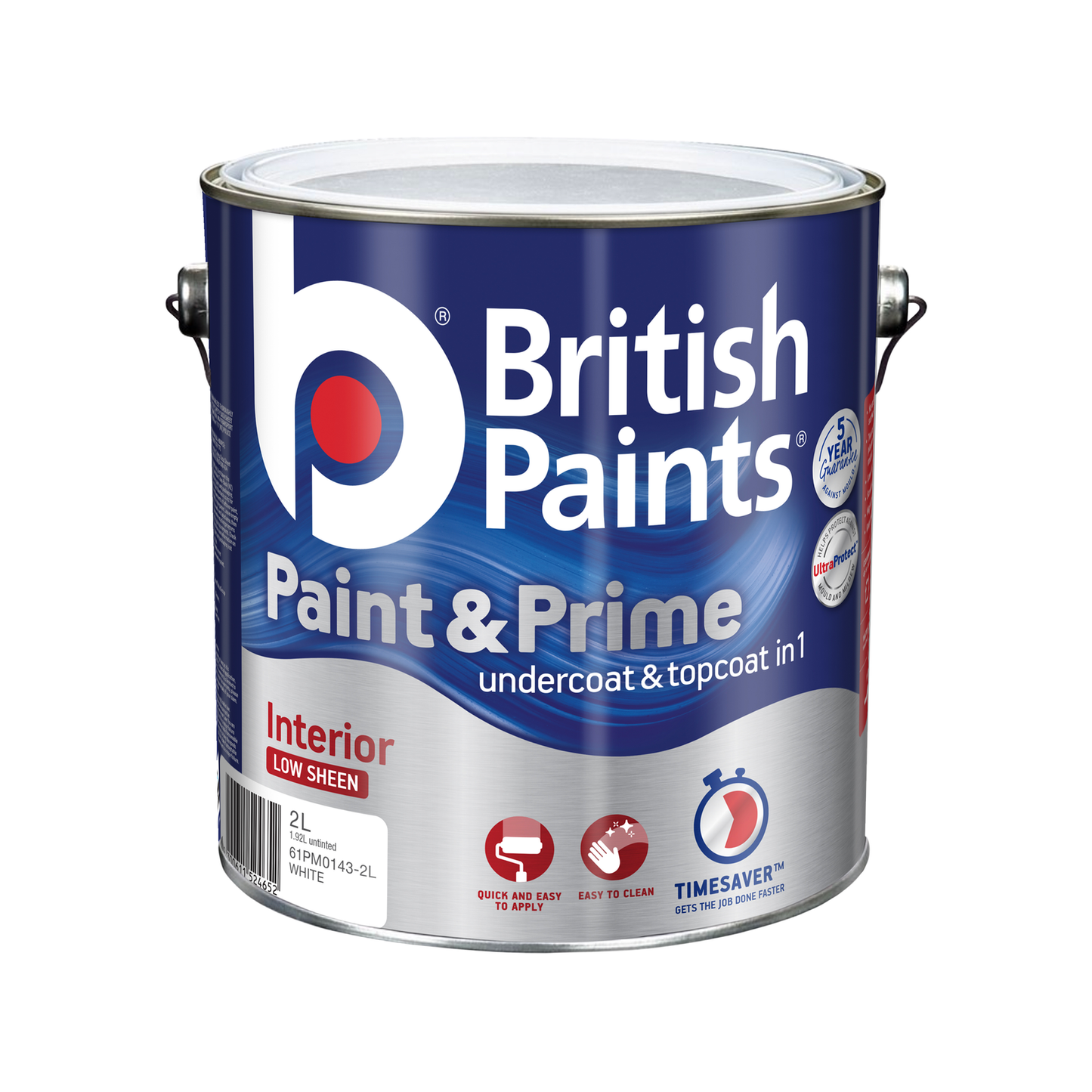 British Paints White Low Sheen Interior Paint - 2L