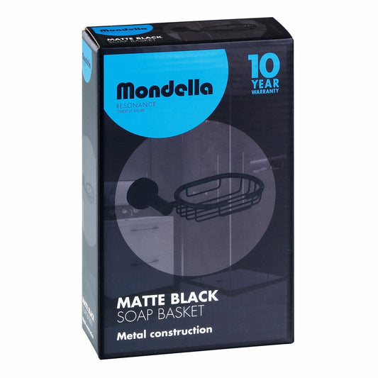 Mondella Matte Black Resonance Soap Basket - 180mm x 50mm x 150mm