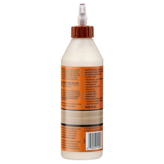Gorilla Wood Glue 532ml High Strength Adhesive Indoor Outdoor Use