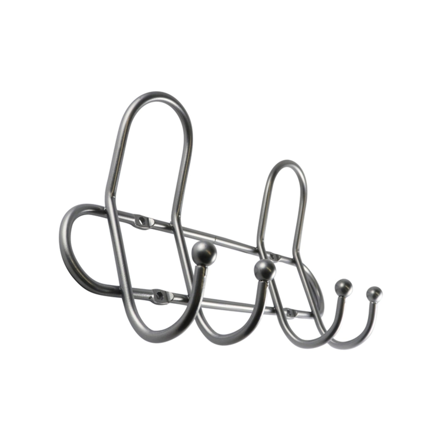 Adoored 4 Hook Satin Chrome Wire Deco Hook Rack 250mm
