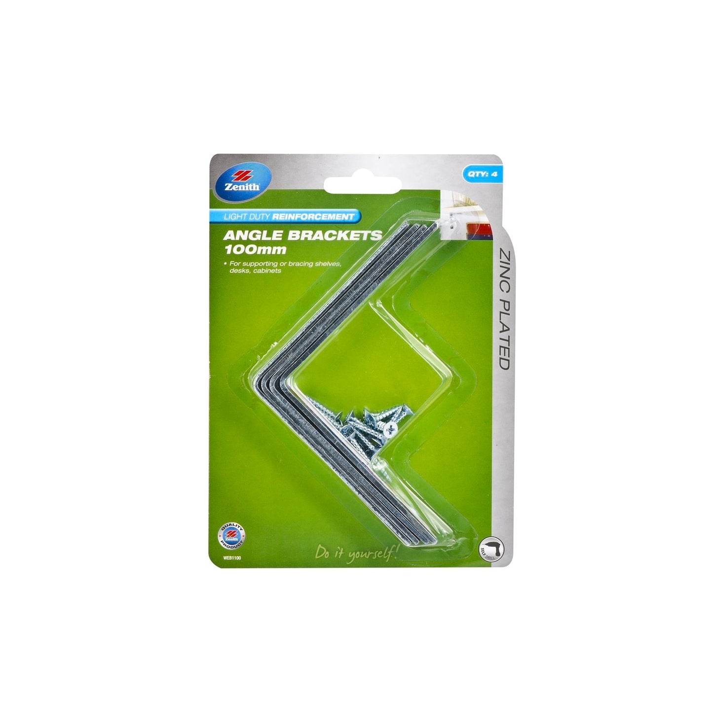 Zenith Angle Brackets - 100mm - 4 Pack