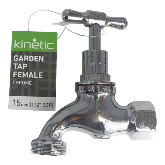 Kinetic 15mm Chrome Male & Female Garden Tap