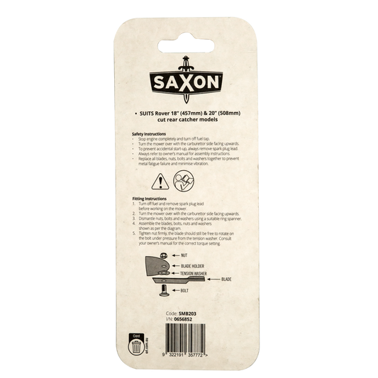 Saxon Rover Mower 18" Blade and Bolt Set SMB203 - 2 Pack