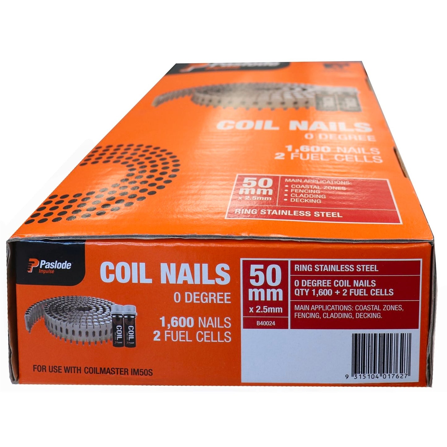 Paslode Impulse Stainless Steel Ring Shank Coil Nails - 50 x 2.5mm - 1600 Pack