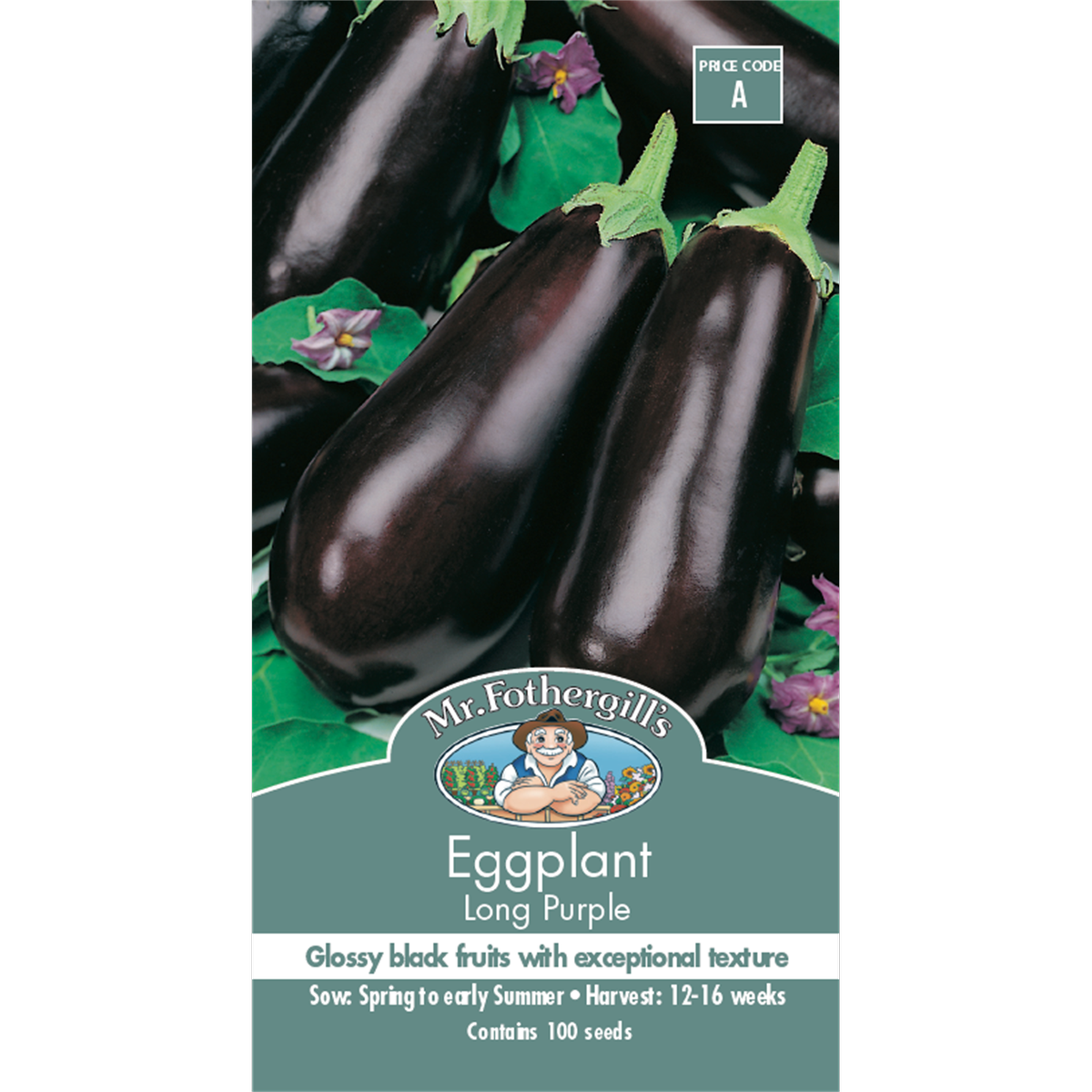 Mr Fothergill Long Purple Eggplant Seeds 16 Weeks Rich Flavor