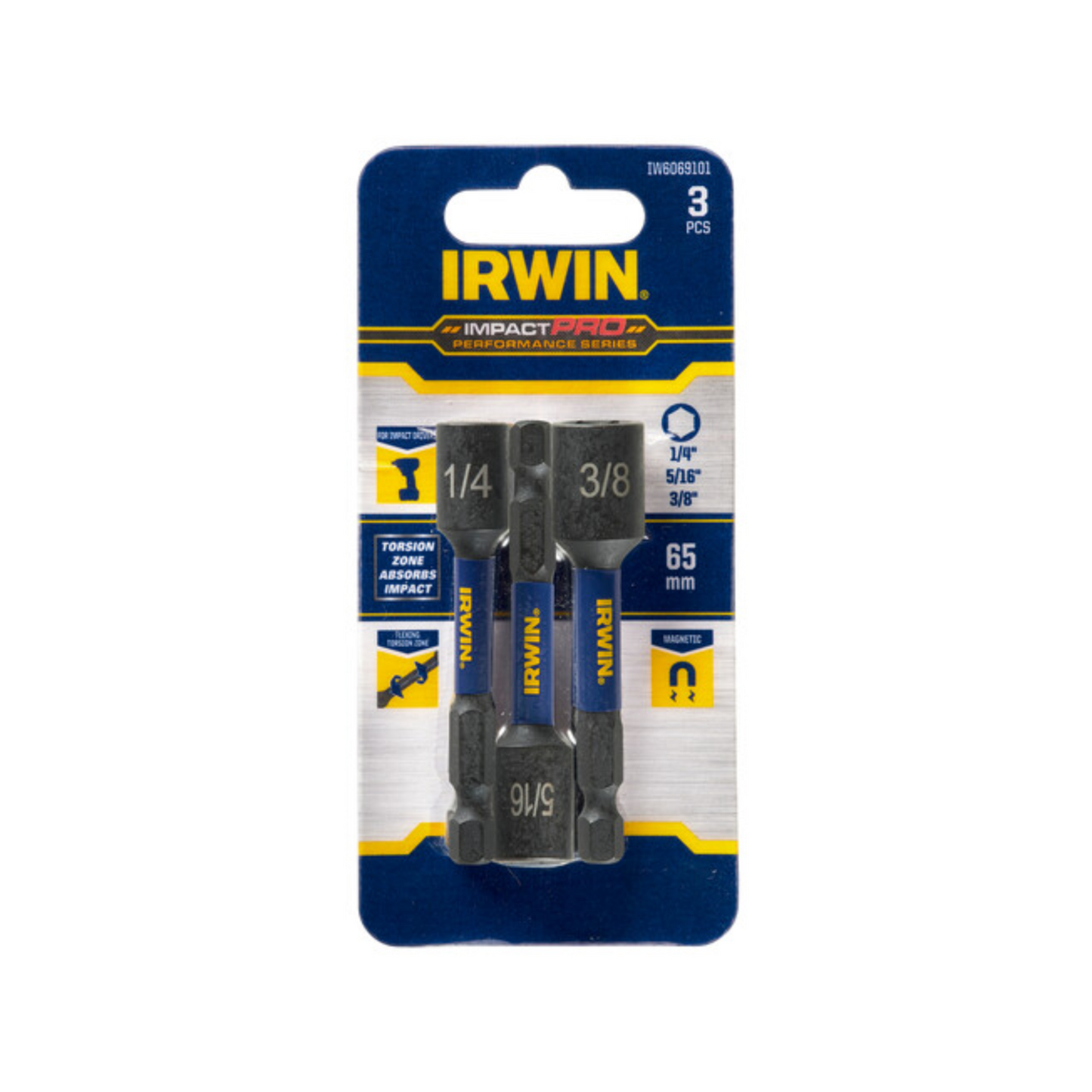 Irwin Impact Pro Performance Nutsetter Set 65mm 3 Pack