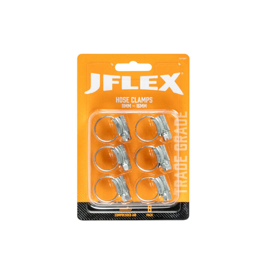Jflex Hose Clamp - 11mm- 16mm - 6 Pack