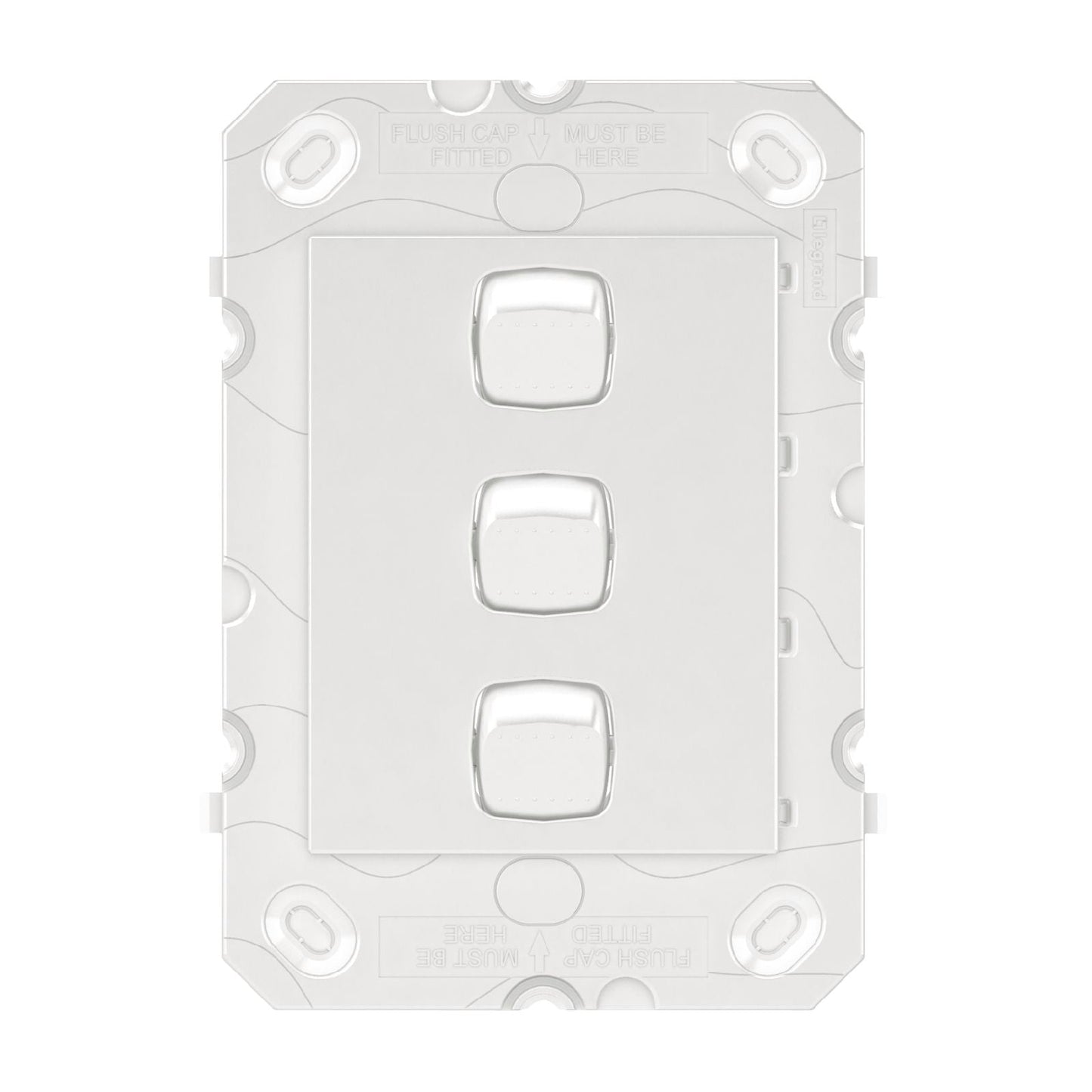 Hpm Arteor 3 Gang Wall Switch Grid - White - 115 x 80mm