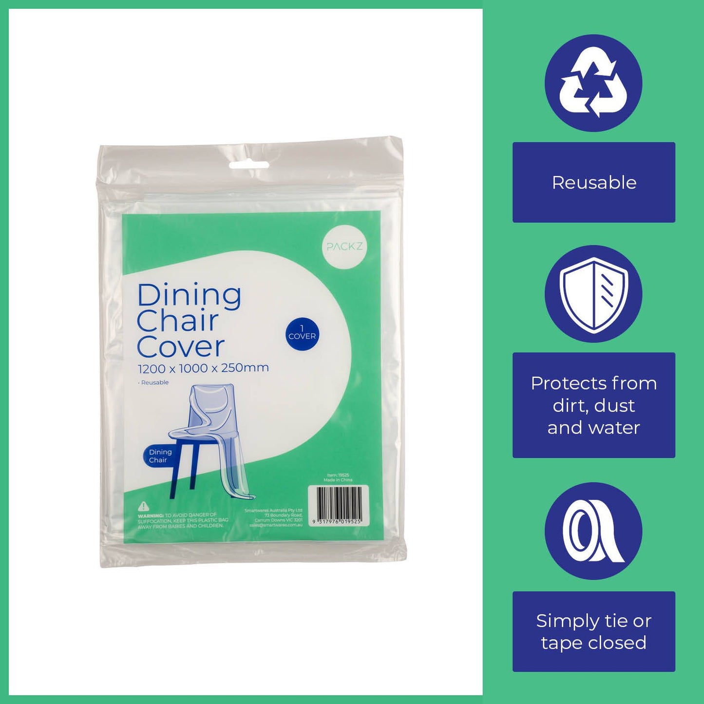 Packz Dining Chair Cover - 1200 x 1000 x 250mm