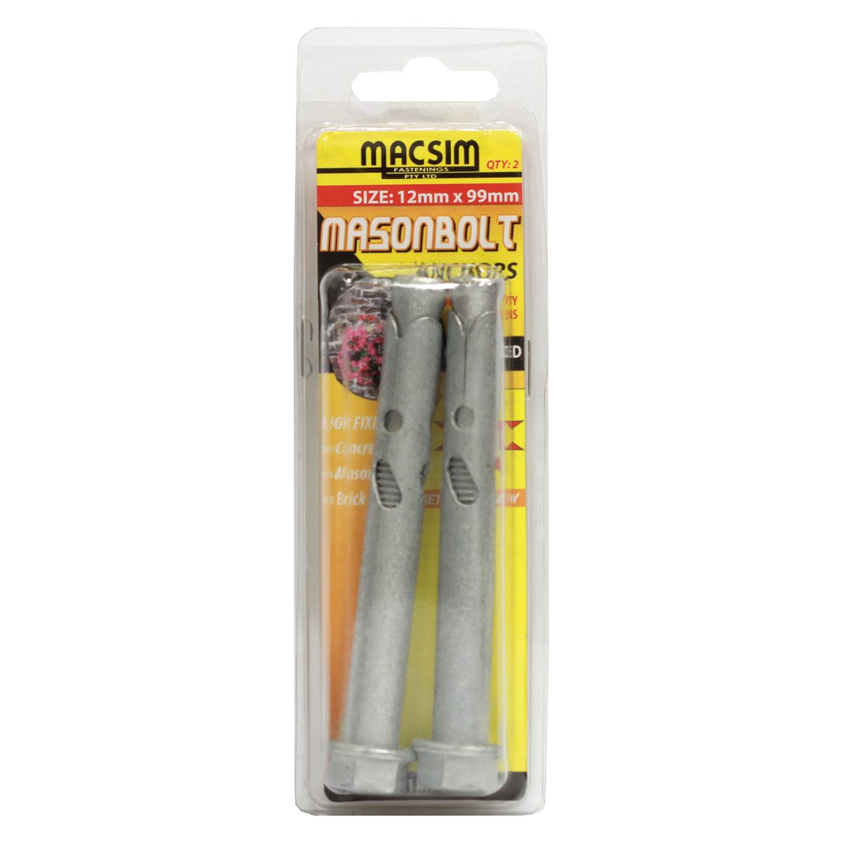 Macsim 12 x 99mm Galvanised Sleeve Anchor 2 Pack High Quality Performance
