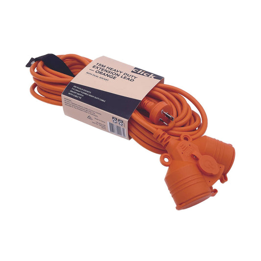 Click Heavy Duty Extension Lead with Dual Socket 15m