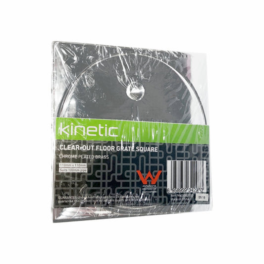 Kinetic 100mm Square Clear Out Floor Grate - Brass - Easy Access