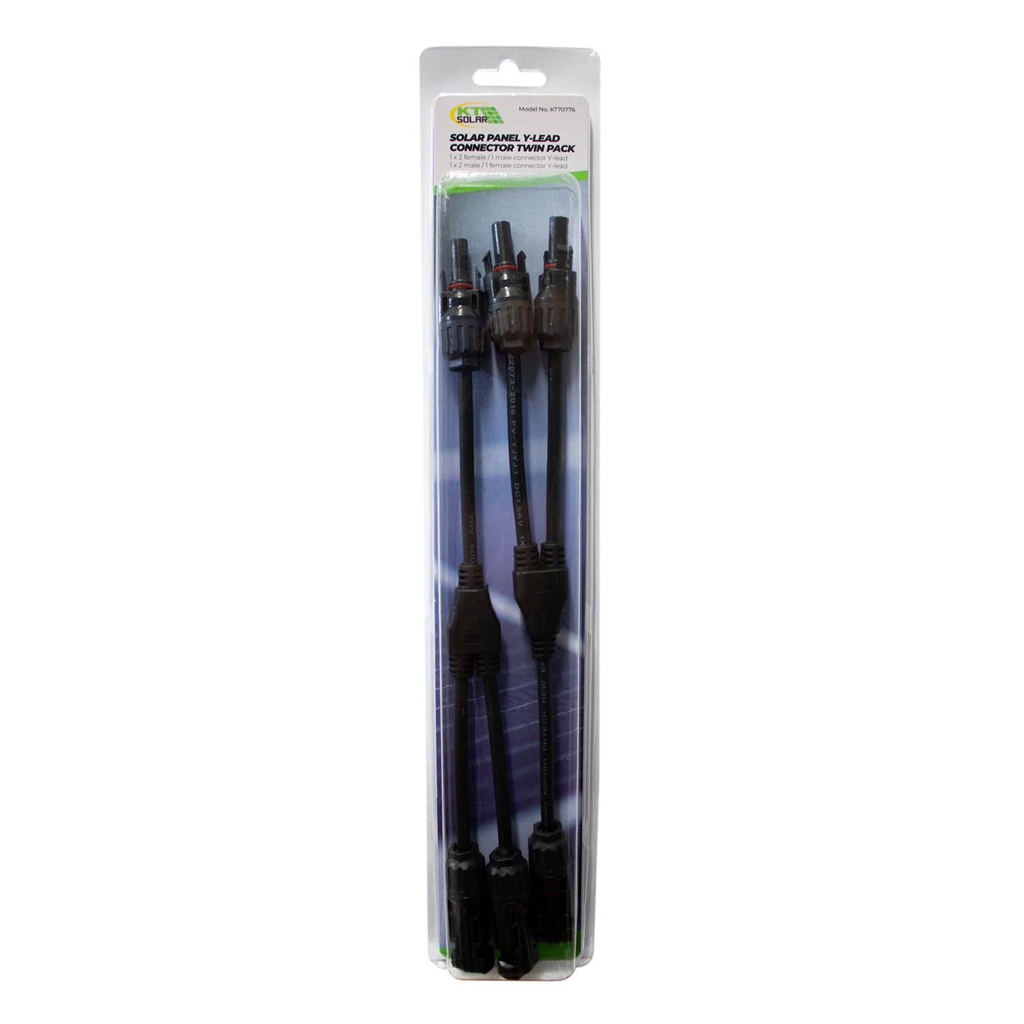 Kt Solar Y Lead Connector - 300mm - Black