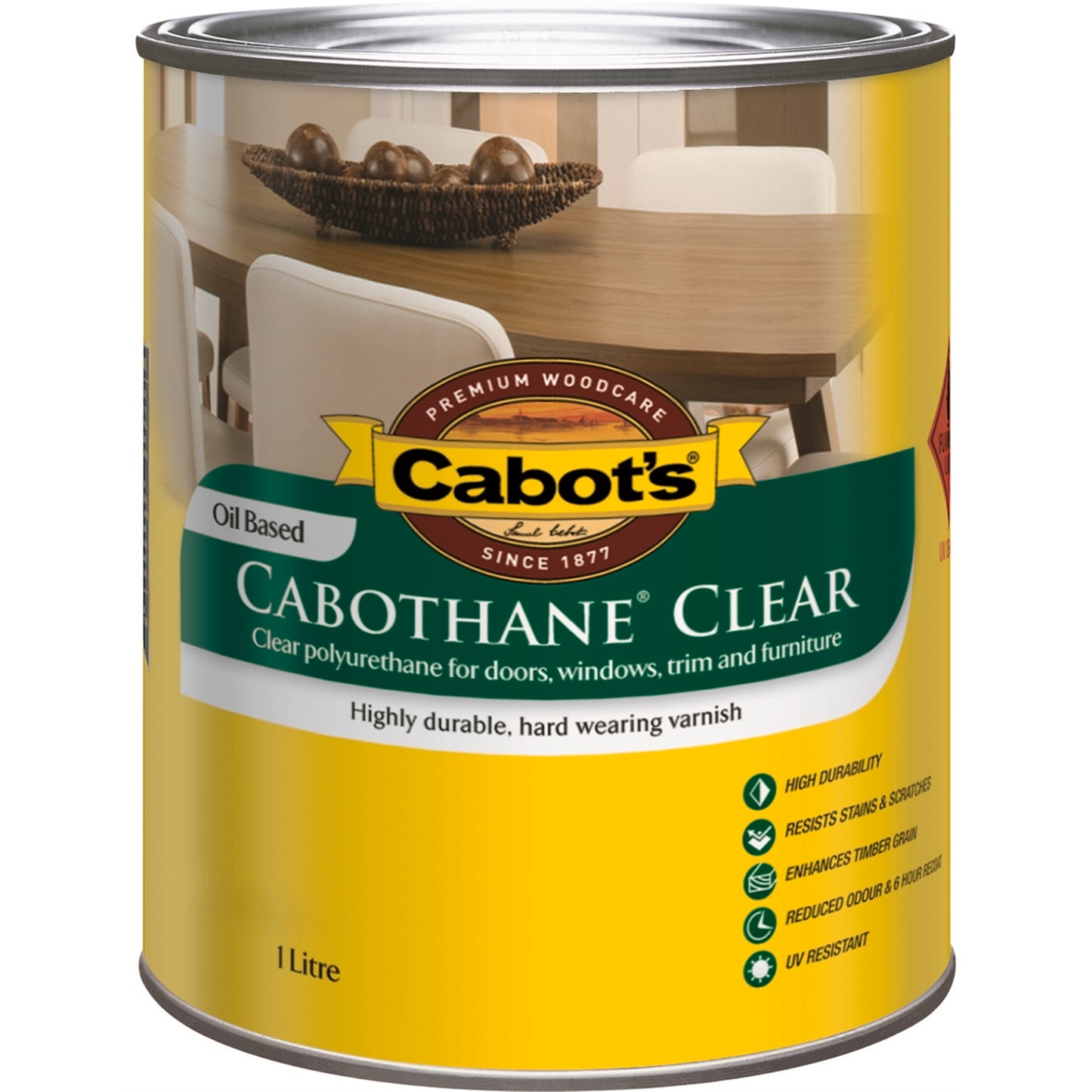 Cabot's Cabothane Clear Polyurethane Varnish - 1L