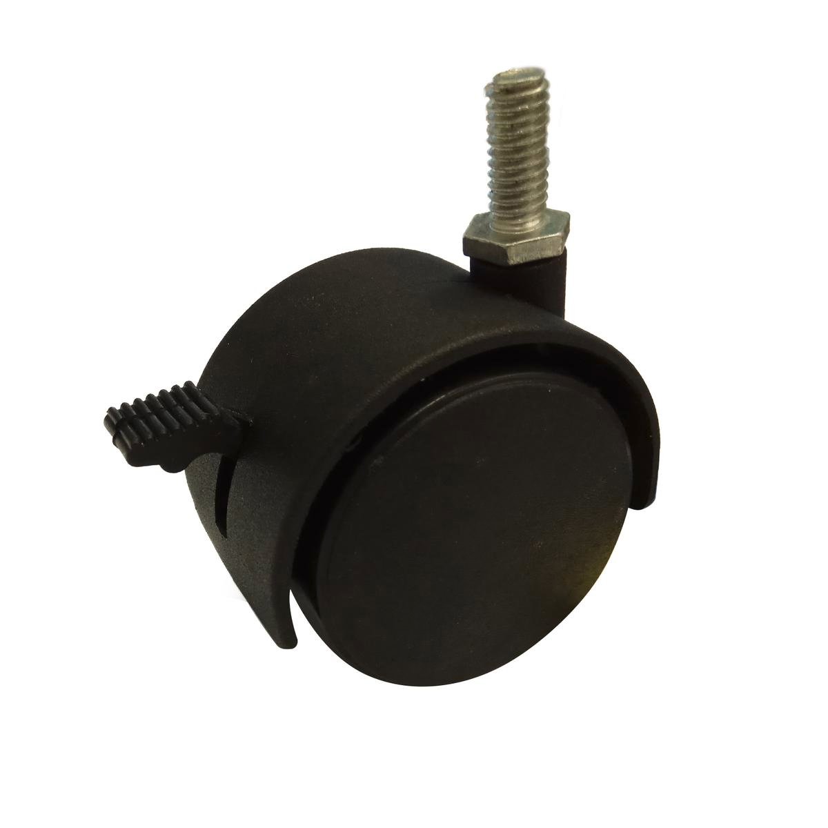 Move It 50mm Threaded Hooded Furniture Castor with Brake 2 Pack