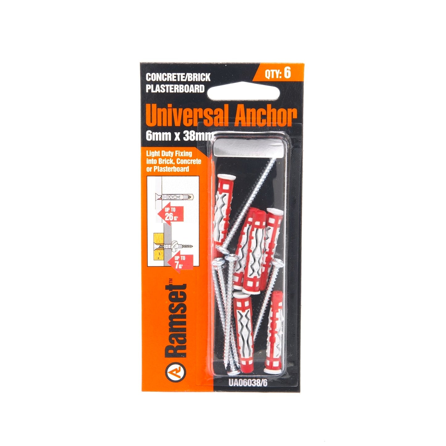 Ramset Universal Anchor - 6 x 38mm - 6 Pack