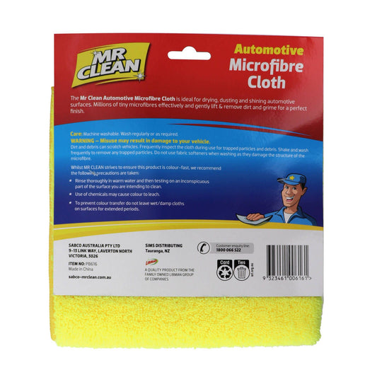 Mr Clean Automotive Microfibre Cloths - 40 x 40 cm - 2 Pack