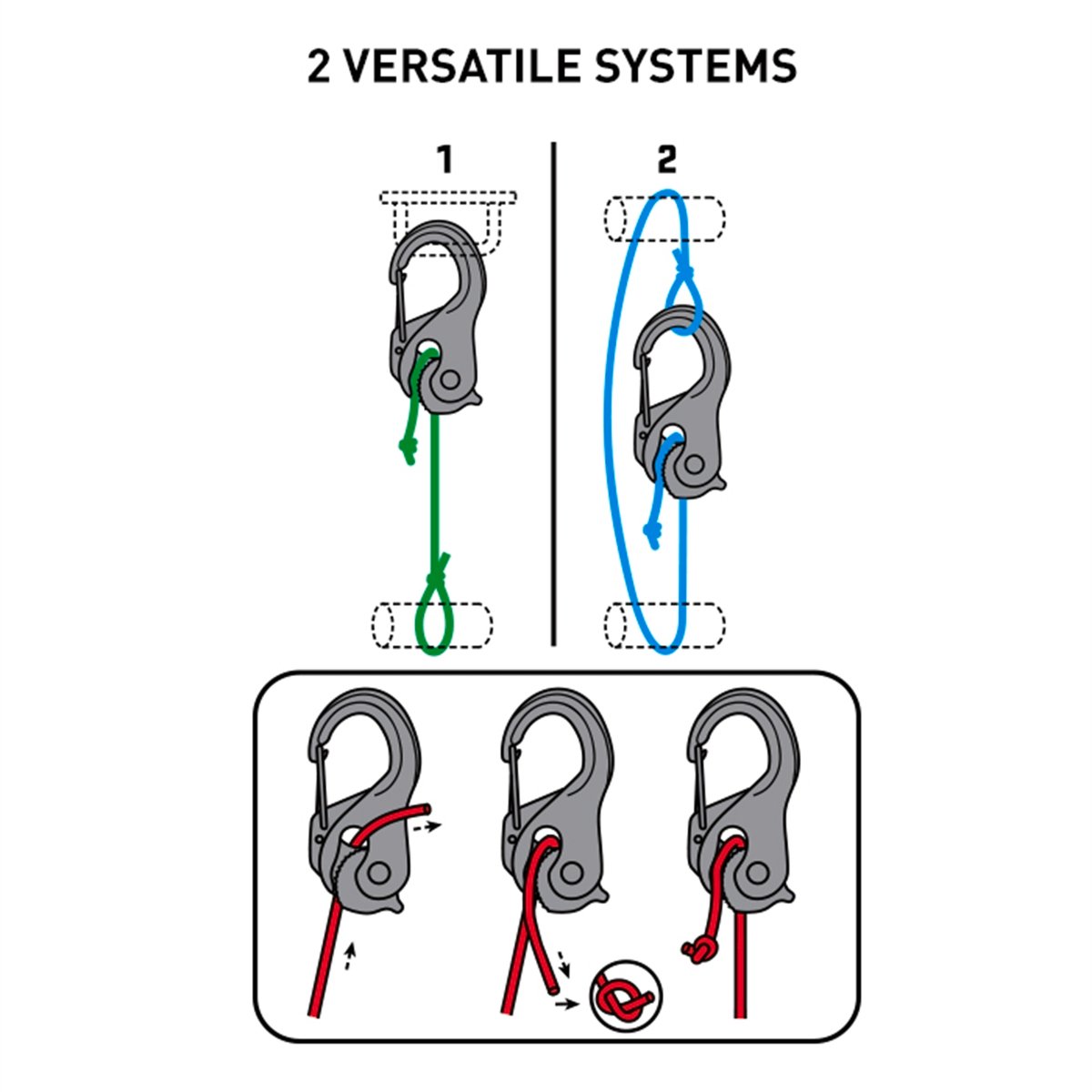 Nite Ize Large Camjam Xt Aluminium Rope and Cord Tighteners - 500 lbs - Black