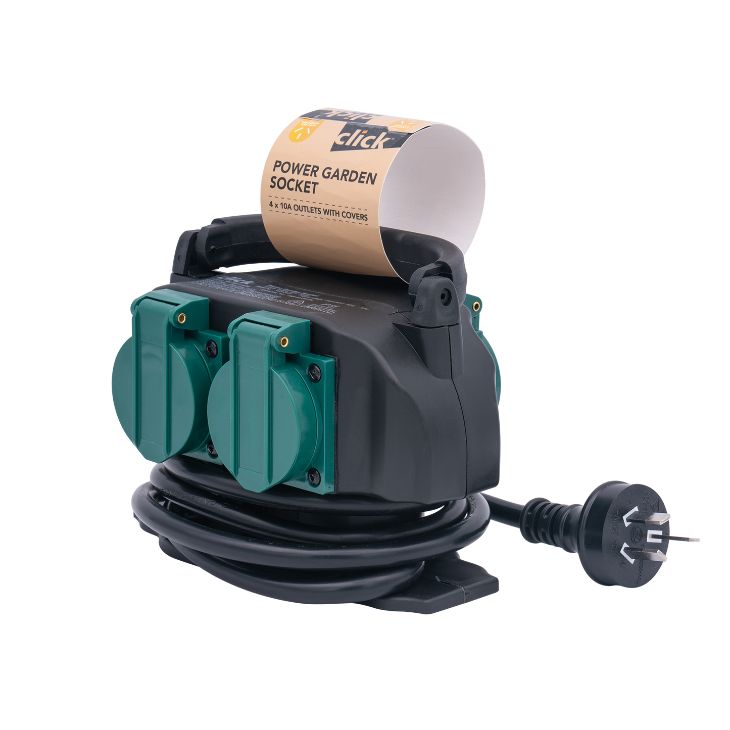 Click Garden Socket with Handle - 4 Outlet - 1.5m Cable