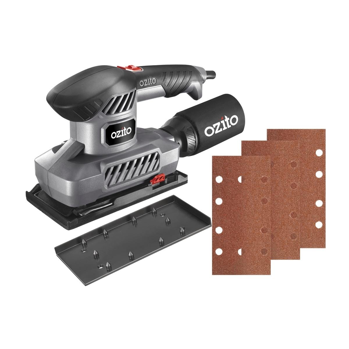 Ozito 150W Orbital Sander - 1/3 Sheet - Plastic - Smooth Finish