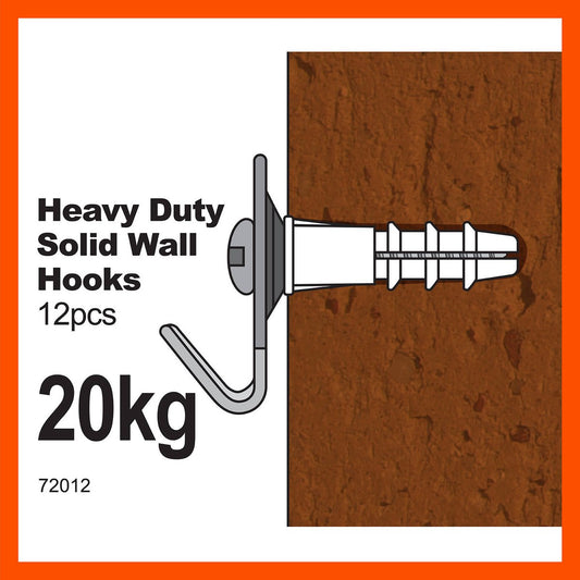 Everhang Picture Hanging Hook - 20kg - Steel - Heavy Duty - 12 Pack