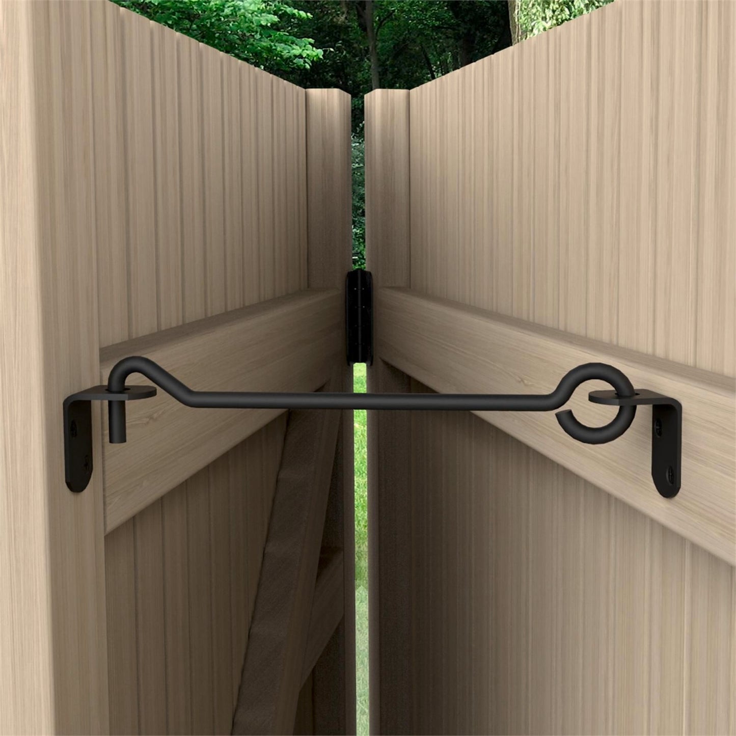 Zenith Matte Black Gate Hook and Eye - 200mm