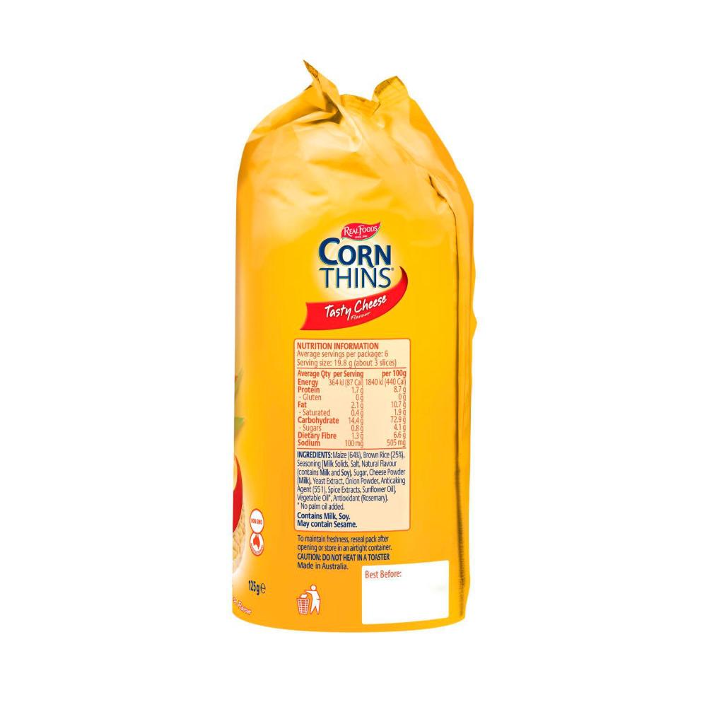 Real Foods Tasty Cheese Corn Thins - 125g
