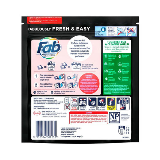 FAB Laundry Capsules Spice Desire - 30 Pack