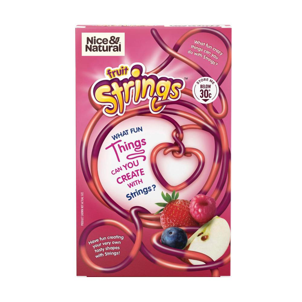 Nice & Natural Fruit Strings Multipack Lunch Box School Snacks Gluten Free 8 Pack - 136g
