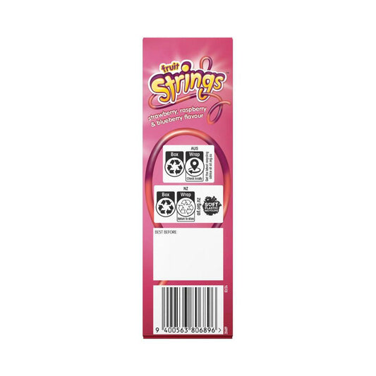 Nice & Natural Fruit Strings Multipack Lunch Box School Snacks Gluten Free 8 Pack - 136g