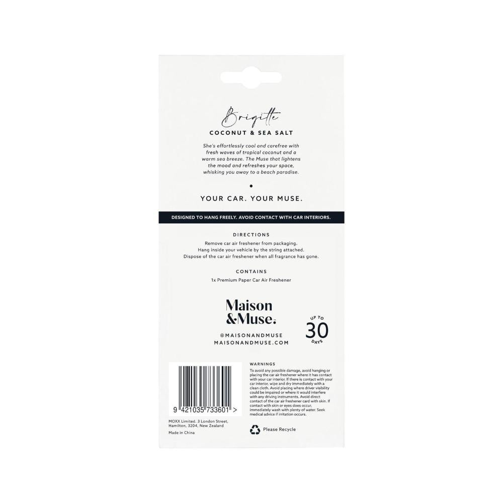 Maison&muse Paper Car Freshener Coconut & Sea Salt - 1 Pack