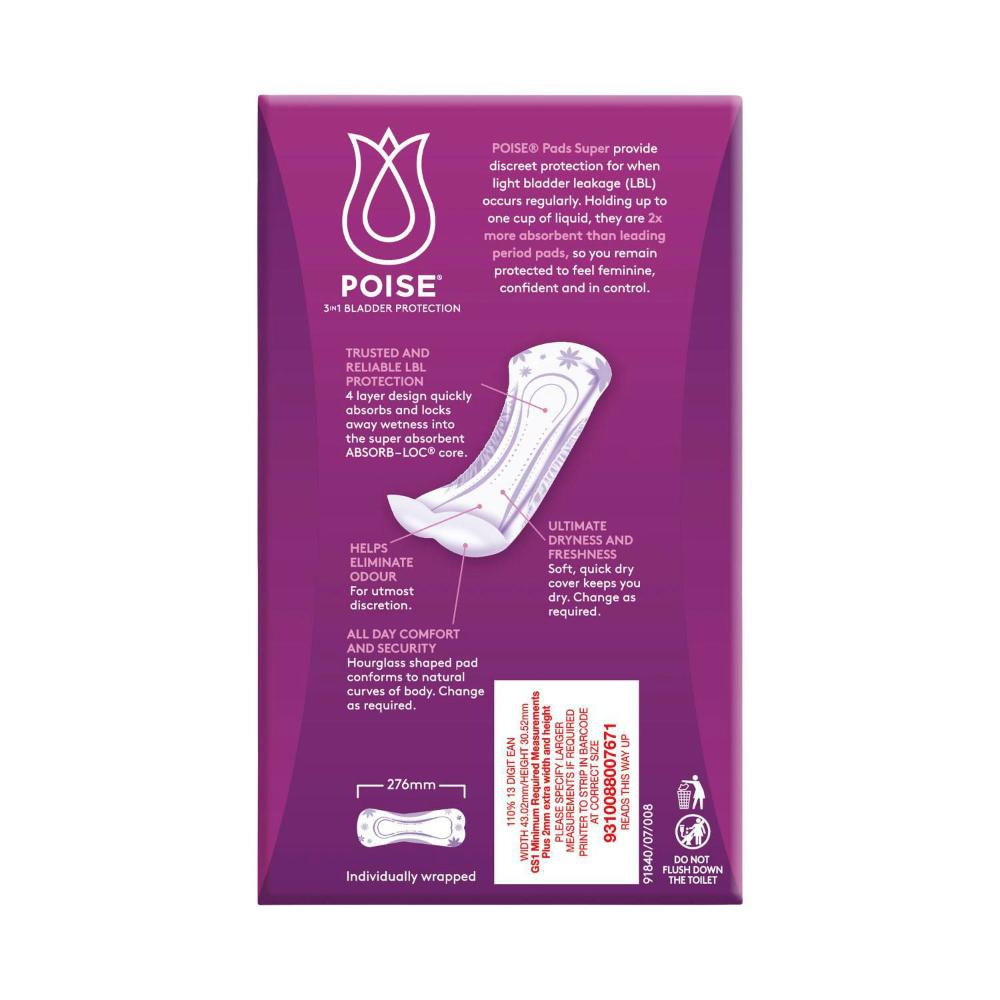 Poise Pads For Bladder Leaks Super - 14 pack