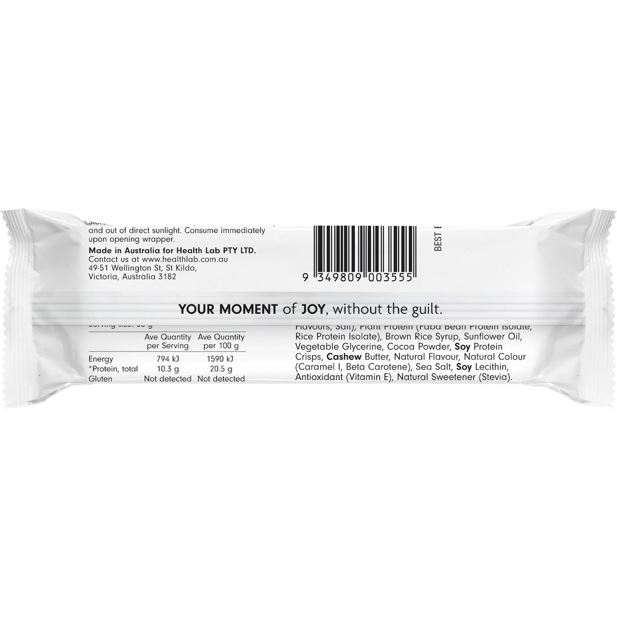 Health Lab Plant Protein Bar Choc Caramel Fudge Cake 50g