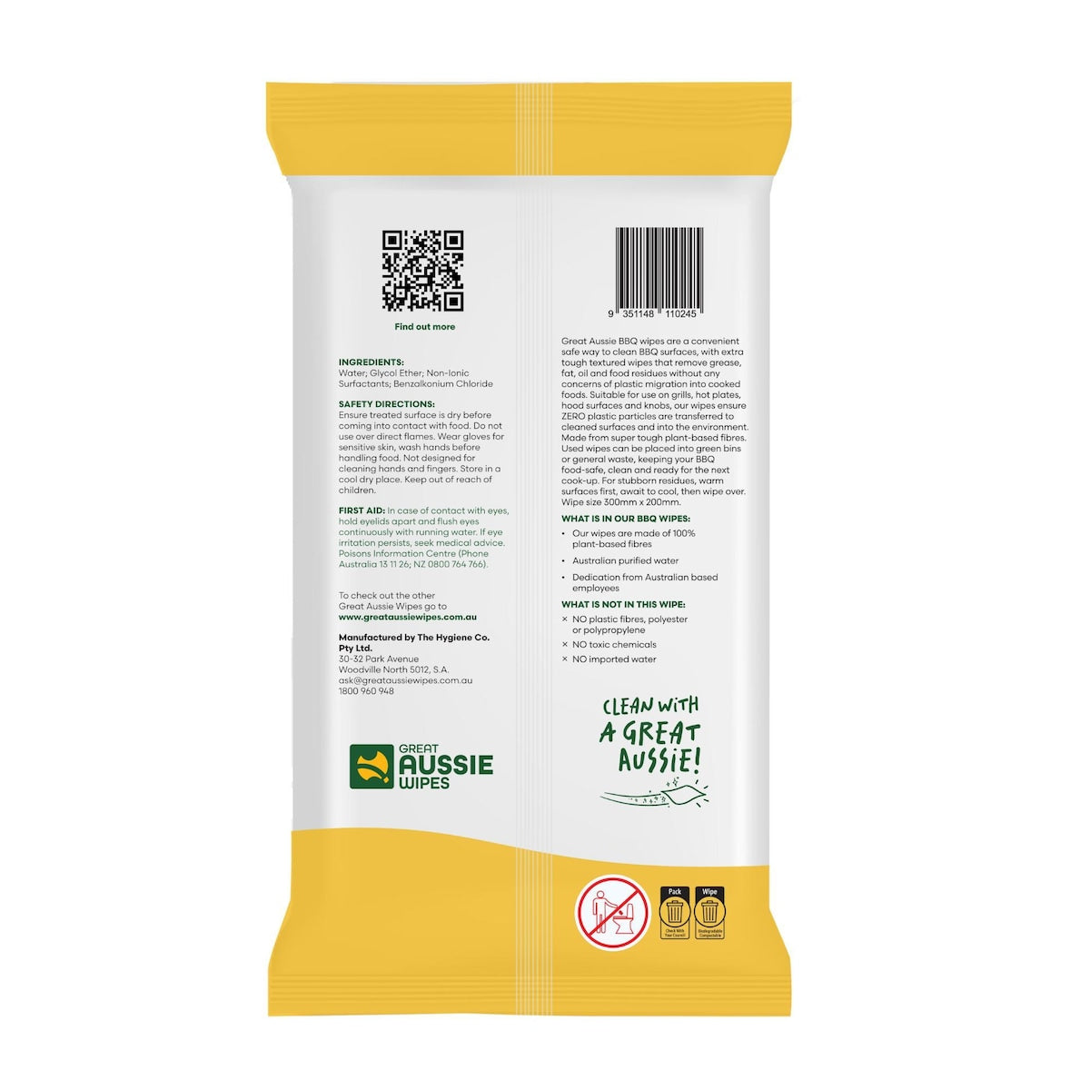 Great Aussie Wipes Bbq X Large 10 Pack