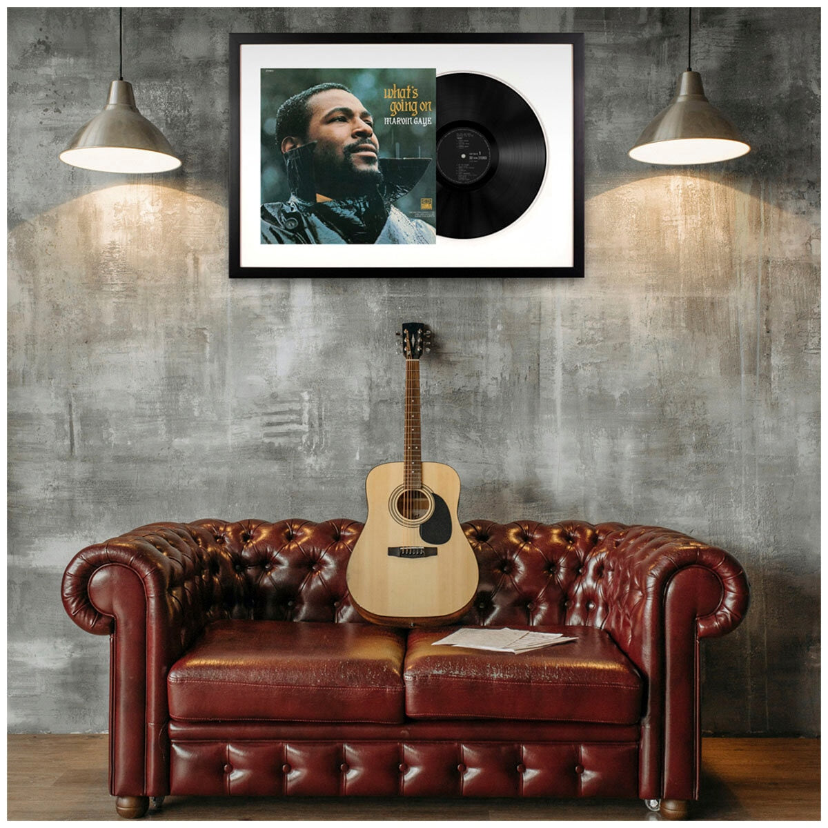 Framed Marvin Gaye What's Going On Vinyl Album Art 75 x 47.5cm
