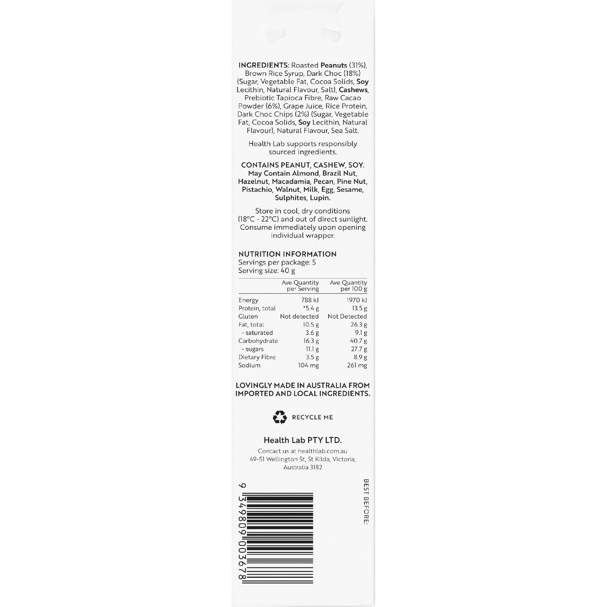 Health Lab Double Choc Protein Balls 5 Pack
