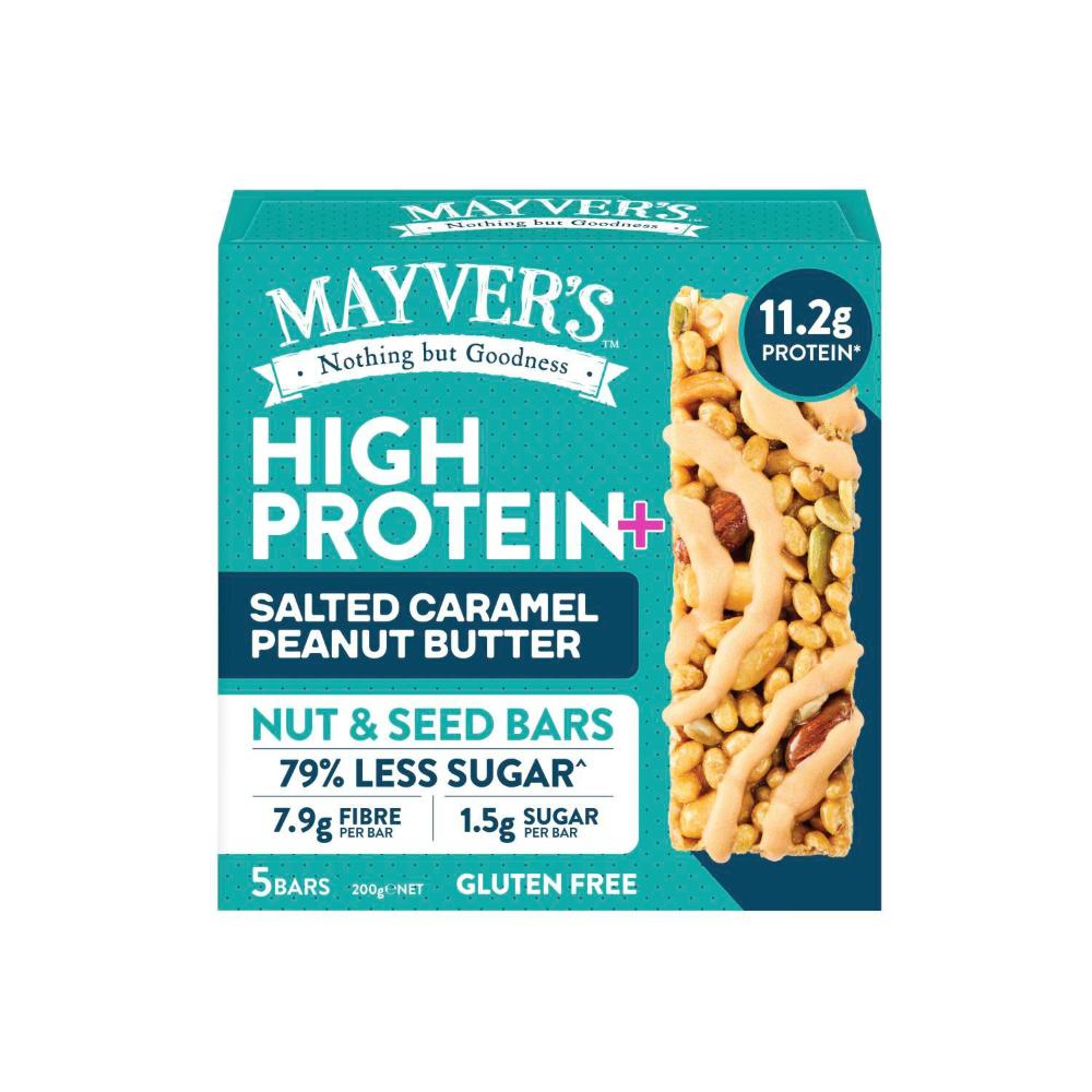 Mayver's Protein+ Bars Salted Caramel & Peanut Butter Swirl Fruit - 200g