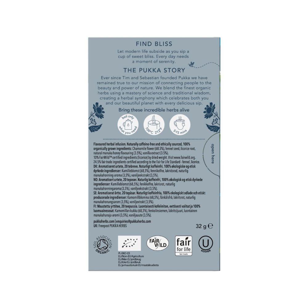 Pukka Tea Bags Chamomile Vanilla Manuka - 20 Pack