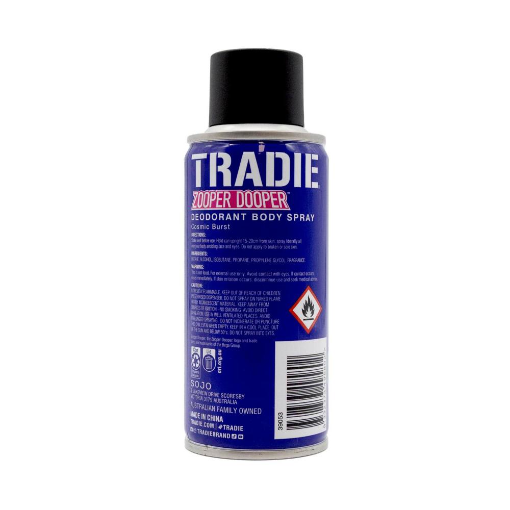 Tradie Deodorant Body Spray Licensed Cosmic Burst Zooper Dooper - 160mL