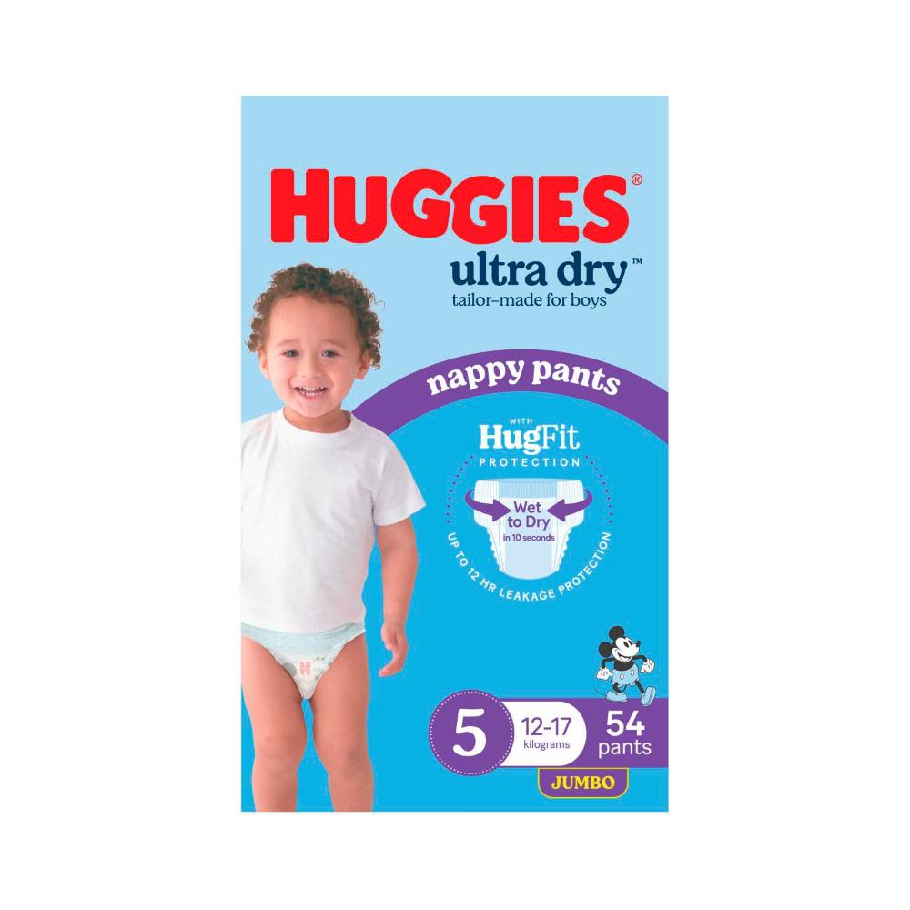 Huggies Nappy Pants Size 5 Boy Jumbo - 54 Pack